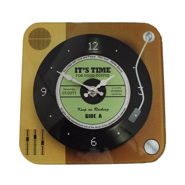 Relógio de Parede Retrô Mod Vinil Its Time - Green Lp 20x20cm - Verito