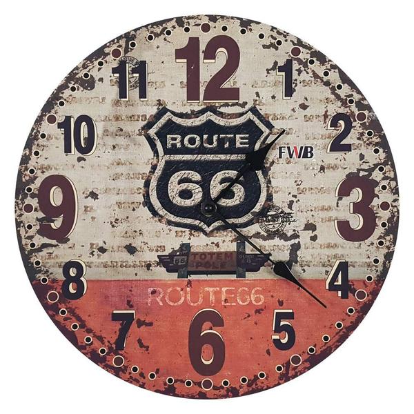 Relógio de Parede Retrô Route 66 - Yaay