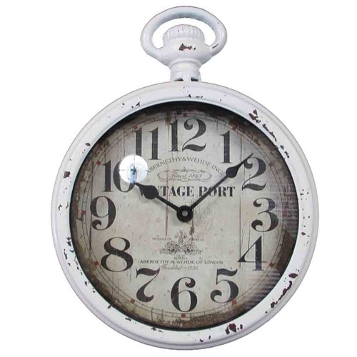 Relógio de Parede Retrô Vintage Cronômetro Branco