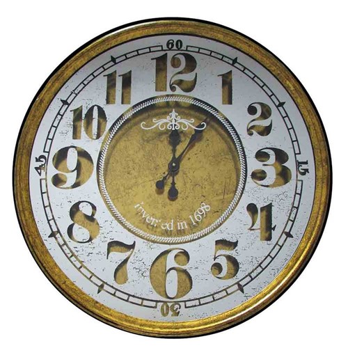 Relógio de Parede Retrô Vintage Dourado 1698