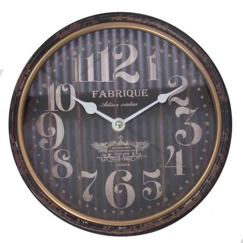 Relógio de Parede Retrô Vintage Fabrique Preto