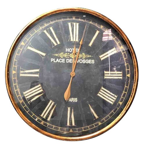 Relógio de Parede Retrô Vintage Ponteiros Dourados