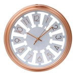 Relógio De Parede Rosê Circular Numeração Arábica 33x33cm