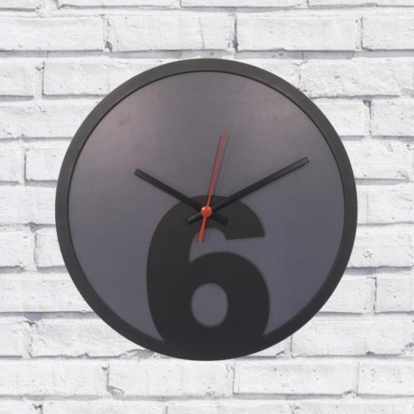 Relógio de Parede Sala Madeira Básico 6 Cor Cinza 30x30x2cm - Maisaz