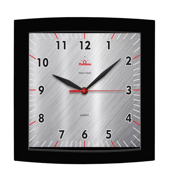 Relógio de Parede Sala Quadrado Moderno Preto - Plashome