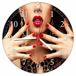 Relógio De Parede Salão de Beleza Unhas Manicure