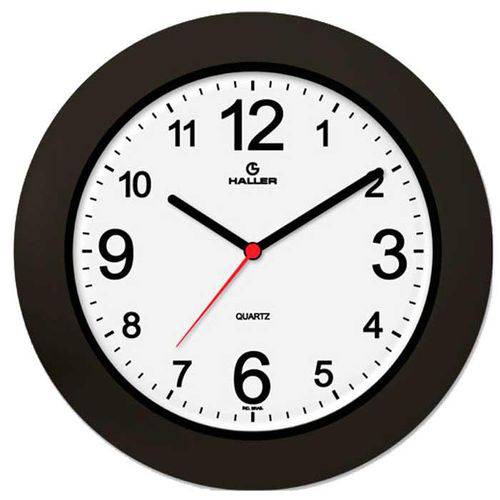 Relógio de Parede Saturno 5384/02 29cm Preto e Branco Haller