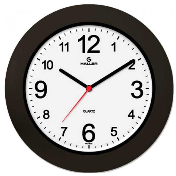 Relógio de Parede Saturno 5384/02 29cm Preto e Branco - Haller