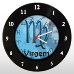 Relógio de Parede - Signo de Virgem - em Disco de Vinil - Mr. Rock