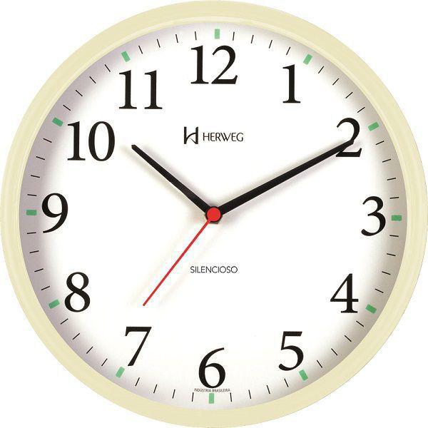 Relógio de Parede Silencioso Marfim 26 Cm Herweg 6126S-32