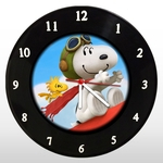 Relógio de Parede - Snoopy - em Disco de Vinil - Mr. Rock - Woodstock