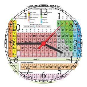 Relógio de Parede Tabela Periódica Química Biologia