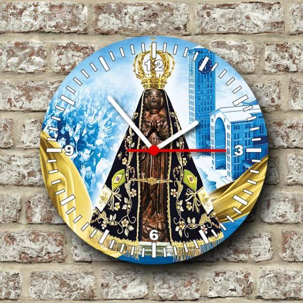 Relógio de Parede Tema Catolico Religioso Nossa Senhora Aparecida - Armazem