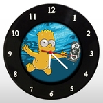 Relógio de Parede - The Simpsons Nevermind - em Disco de Vinil - Bart - Mr. Rock