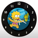 Relógio de Parede - The Simpsons Nevermind - em Disco de Vinil - Lisa - Mr. Rock