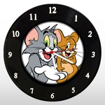 Relógio de Parede - Tom e Jerry - em Disco de Vinil - Mr. Rock - Desenho Animado