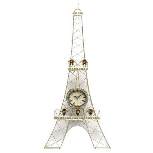 Relogio de Parede Torre Eiffel Dourada 90x42cm