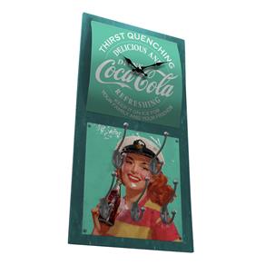 Relógio de Parede Urban com Cabide Coca-Cola Pin Up Brown Lady