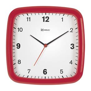 Relógio de Parede Vermelho Pantone 711 24x24x4 Herweg - Vermelho