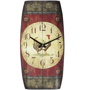 Relógio de Parede Vertical Galinha - The Home - Vermelho