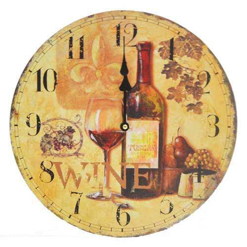 Relógio de Parede Vinho Madeira Colorido Ø33,5cm