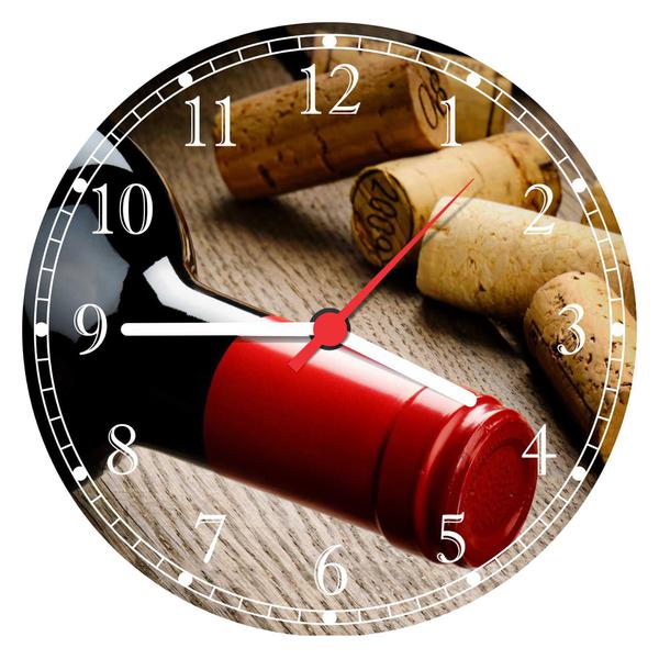 Relógio de Parede Vinhos Gourmet Bebidas Restaurantes Decorar - Vital Quadros