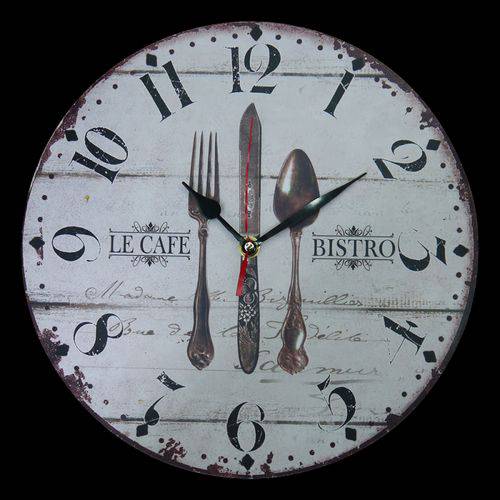 Relógio de Parede Vintage Bistro