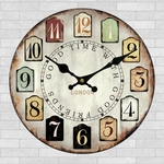 Relógio De Parede Vintage Cozinha Chique Gasto Rústico Decoração De Madeira De 30cm 1