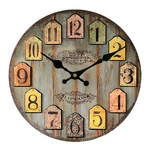 Relógio De Parede Vintage Cozinha Chique Gasto Rústico Decoração De Madeira De 30cm 3