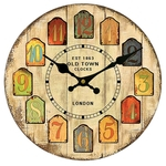 Relógio De Parede Vintage Cozinha Chique Gasto Rústico Decoração De Madeira De 30cm 2