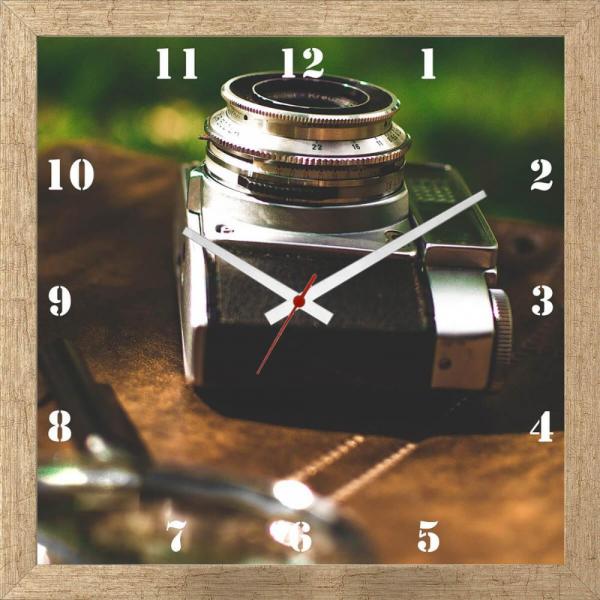 Relógio de Parede Vintage Personalizado Máquina Fotográfica 30x30cm - Decore Pronto