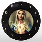 Relógio de Parede - Virgem Maria - em Disco de Vinil - Mr. Rock - Religioso