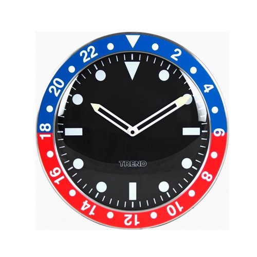 Relógio de Parede Wrist Design Alumínio Azul e Vermelho Ø 35cm
