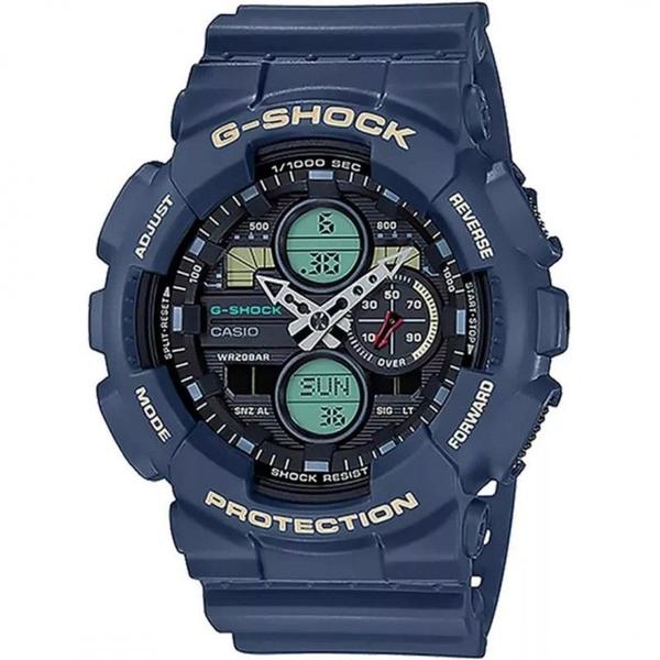 Relógio de Pulso Anadigi Ga-140-2adr - G-shock Azul Ciano - Casio G-Shock