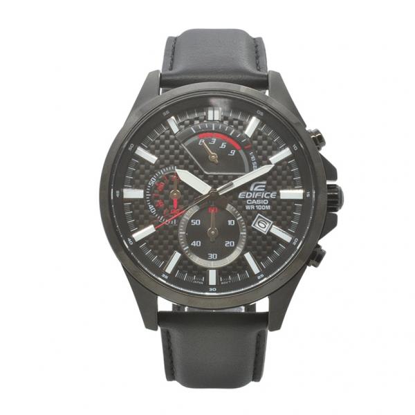 Relógio de Pulso Casio Edifice Masculino com Pulseira de Couro EFV-530BL-1AVUD - Preto