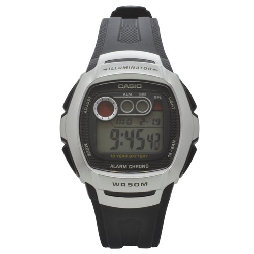 Relógio de Pulso Casio Illuminator Masculino W-210-1Avdf - Prata e Preto