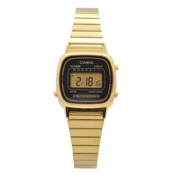 Relógio de Pulso Casio Vintage Digital Feminino LA670WGA1DFU - Dourado e Prata