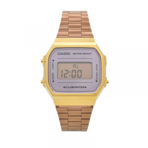 Relógio de Pulso Casio Vintage Feminino A168WECM-5DF-BR - Dourado e Rosé