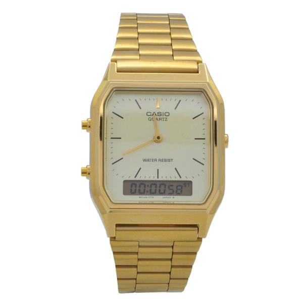 Relógio de Pulso Casio Vintage Unissex Aq-230Ga-9Dmq - Dourado