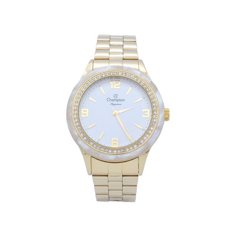 Relógio de Pulso Champion Elegance Feminino Cn27241h - Dourado com Detalhe em Madrepérola