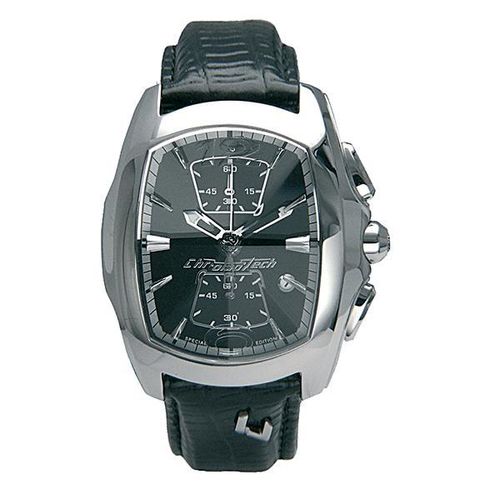 Relógio de Pulso CHRONOTECH PRISMA REVOLUTION Chrono Aço/Couro Preto