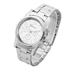 Relógio de pulso de quartzo Aço mulheres menina Unisex Exquisite charme Genebra inoxidável