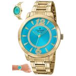 Relógio De Pulso Feminino Champion Original Dourado Ch24259f