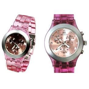 Relógio de Pulso Feminino Estilo Swatch Analógico Relogs - Mod CA-0081 - Rosa