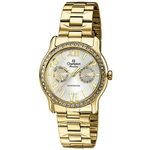 Relogio De Pulso Feminino Multi-função Dourado Passion Ch38468h