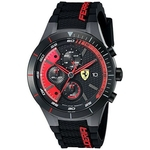 Relógio de Pulso Ferrari RedRev Cronógrafo Esportivo Textura de Favo de Mel Analógico