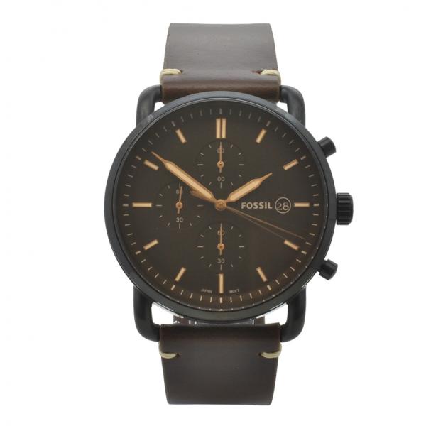 Relógio de Pulso Fossil Masculino com Pulseira de Couro FS5403/0MN - Preto e Marrom