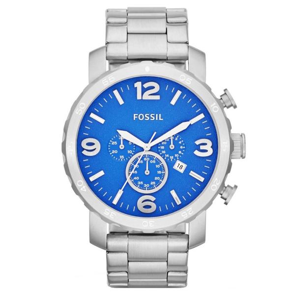 Relógio de Pulso Fossil Nate Chronograph Masculino JR1445/1AN - Prata