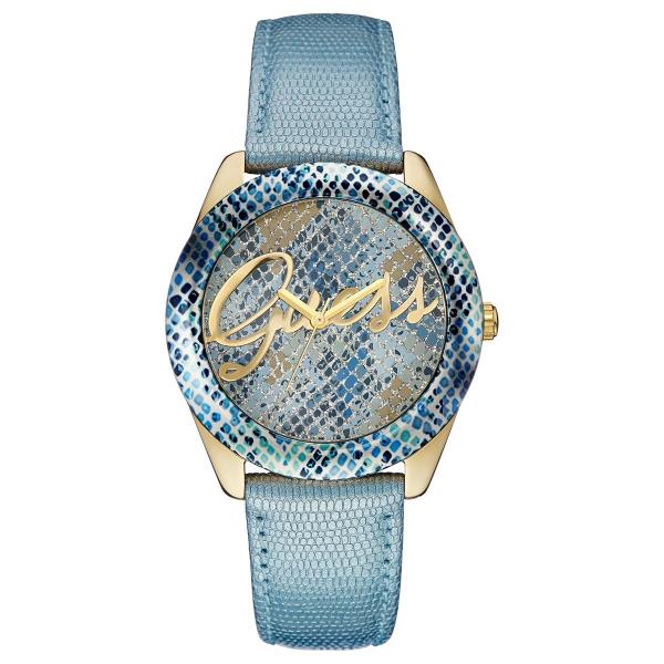 Relógio De Pulso Guess Coleção Jeans Feminino 92536lpgtdc3 - Azul E Dourado