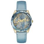 Relógio De Pulso Guess Coleção Jeans Feminino 92536lpgtdc3 - Azul E Dourado